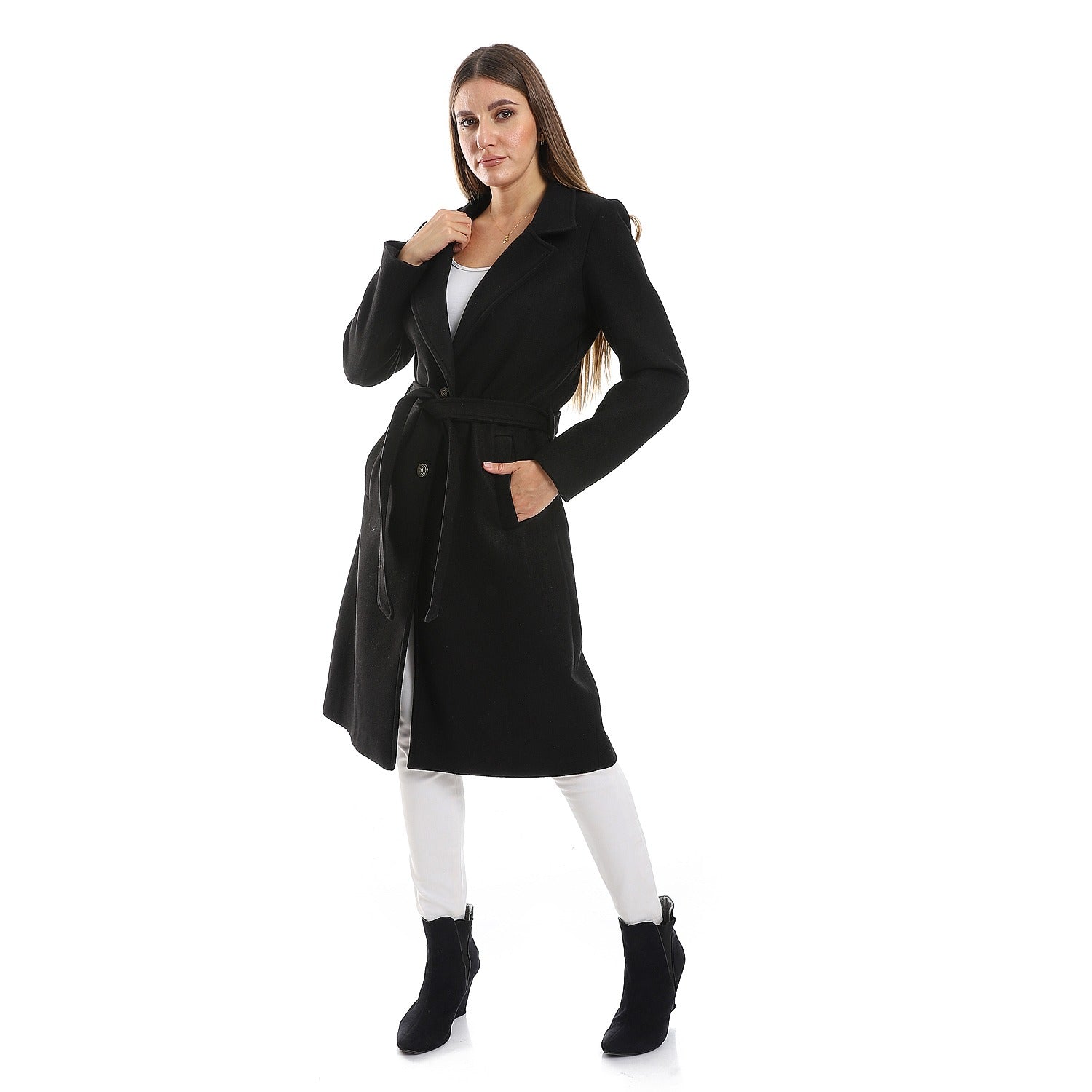 Classic Belted Coat ƒ?? Black
