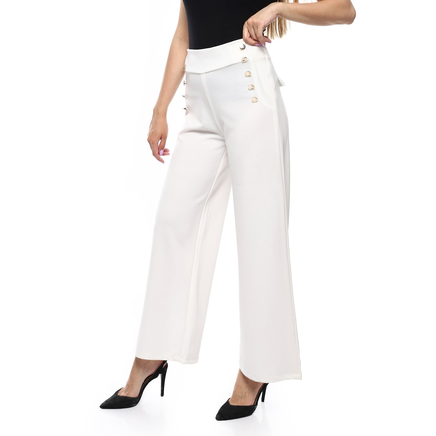 Elegant Wide-Leg Pants - Off-White