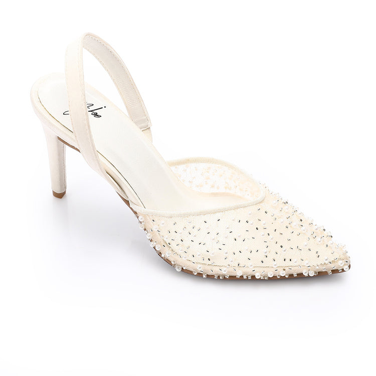 Glamour Shine Slingbacks Ζ?? Off White
