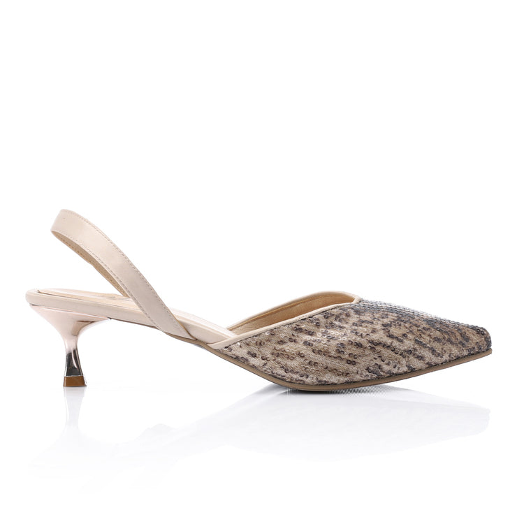 Golden Shimmer Slingbacks ƒ?? Beige