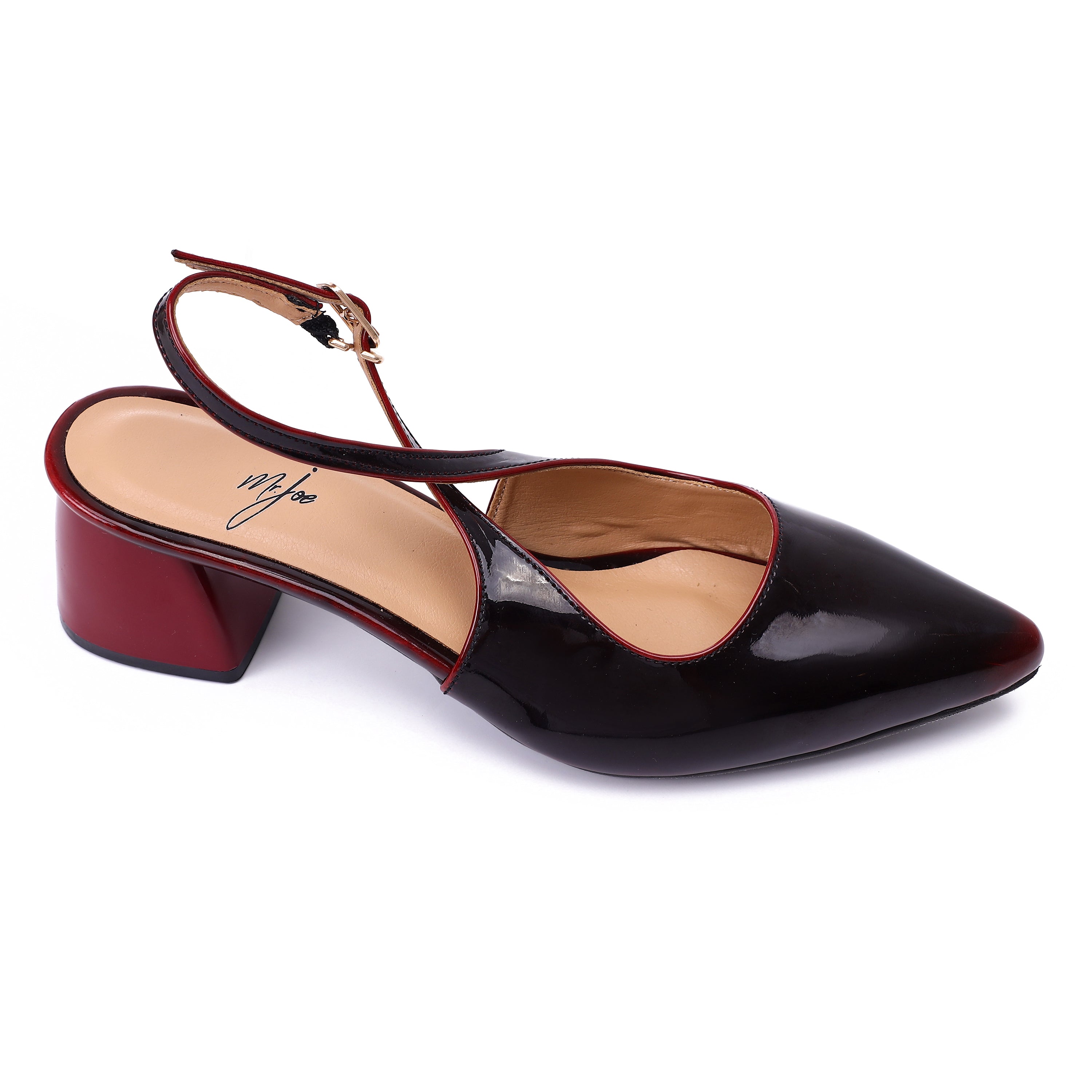Verne Charm Slingback Heels Burgundy