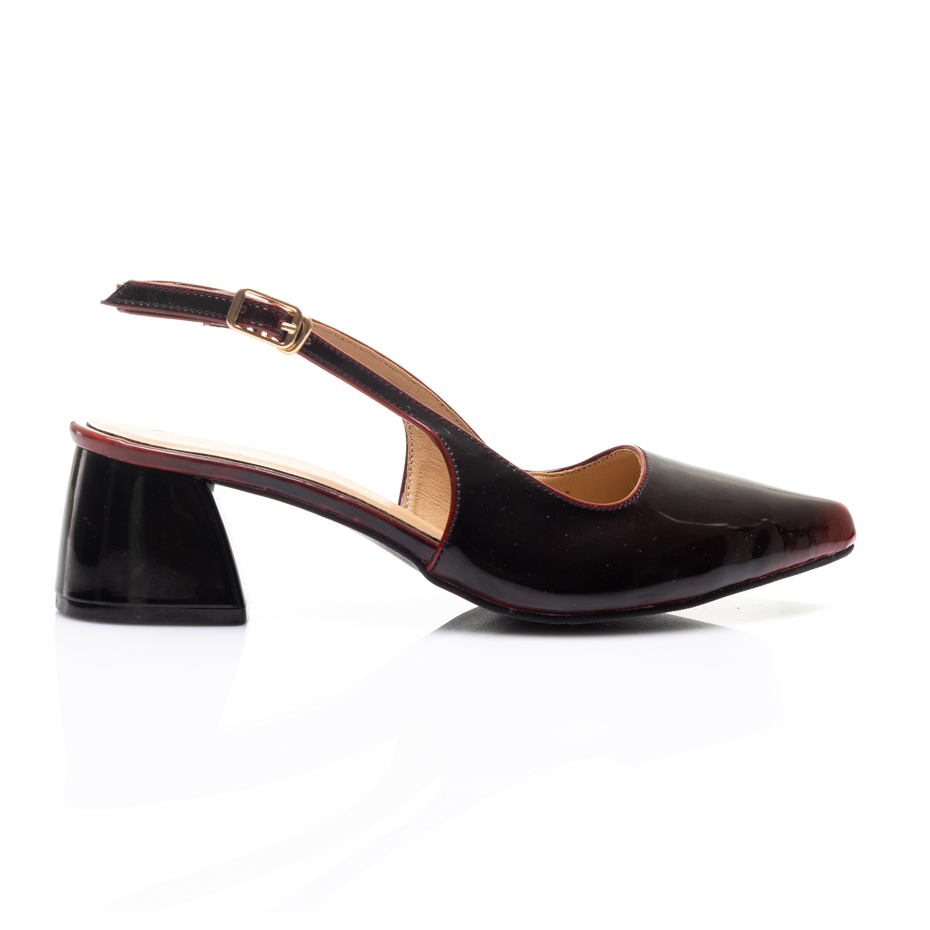Crimson Verne Cross Heels Dark Red