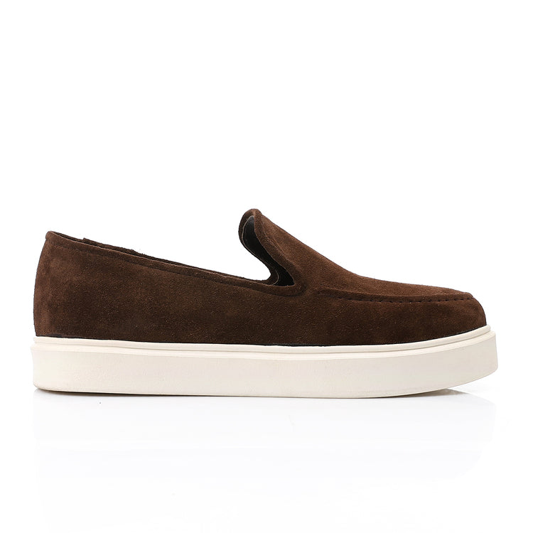 Menƒ??s Smart Casual Suede Loafers ƒ?? Brown