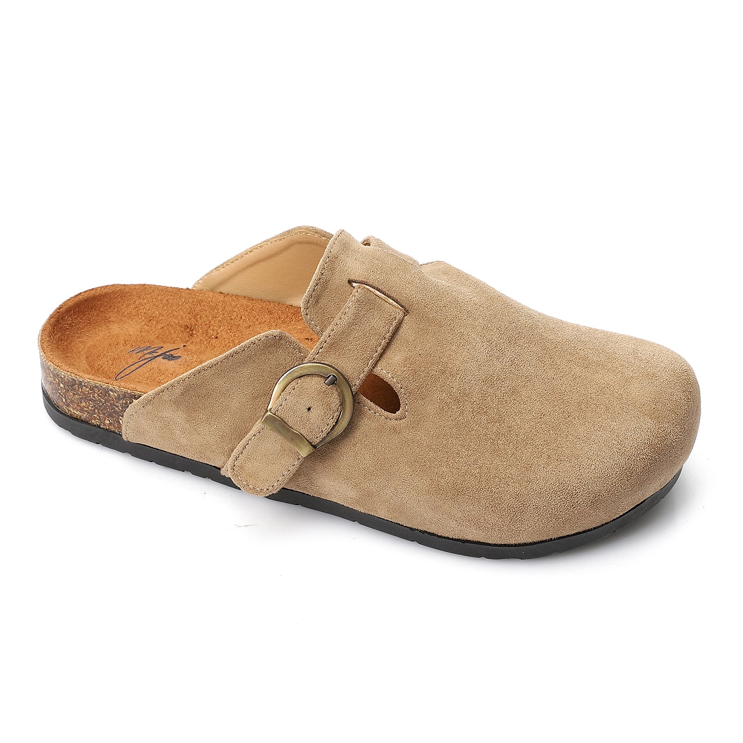 Comfort Buckle Clogs - Beige