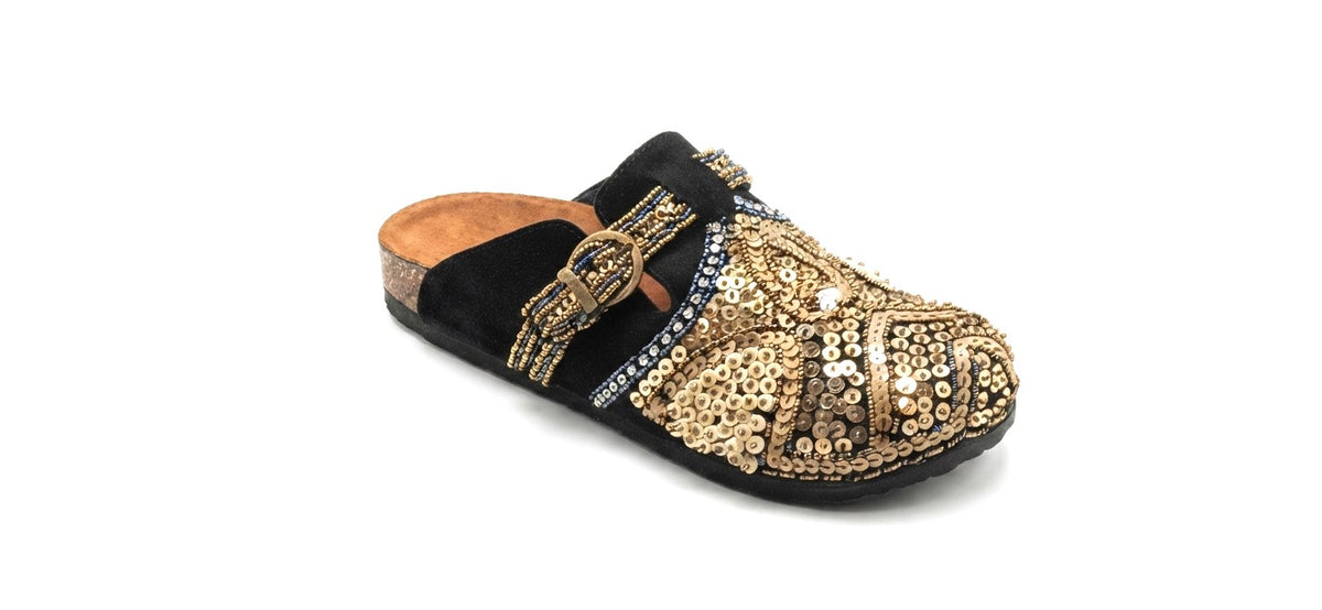 Hand-Embellished Sequin Clogs For Women