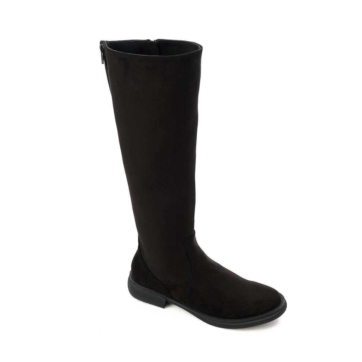 Expandable Wide Calf Suede Knee High Boots Big Sizes