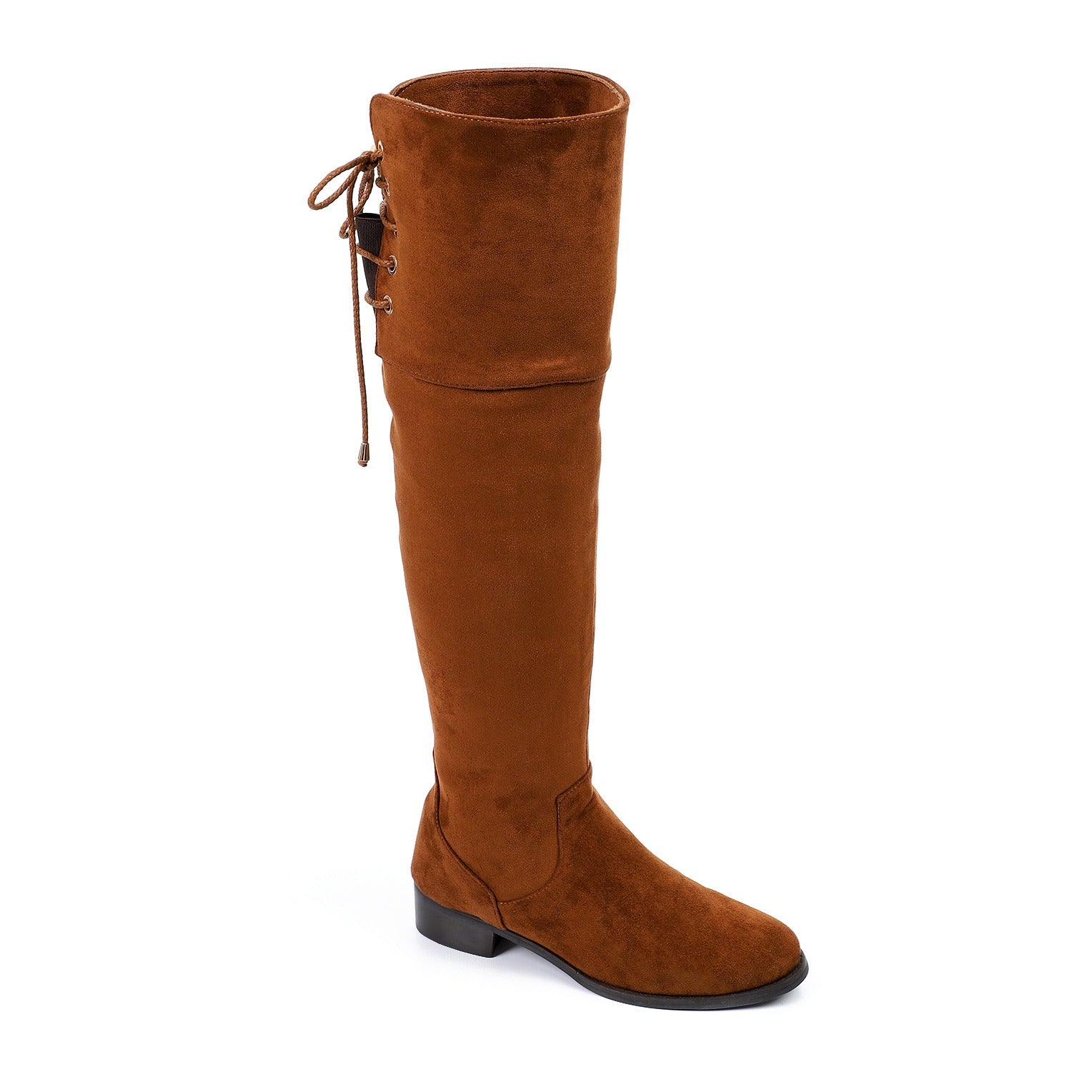 Elegant Over-The-Knee Suede Boots ƒ?? Camel