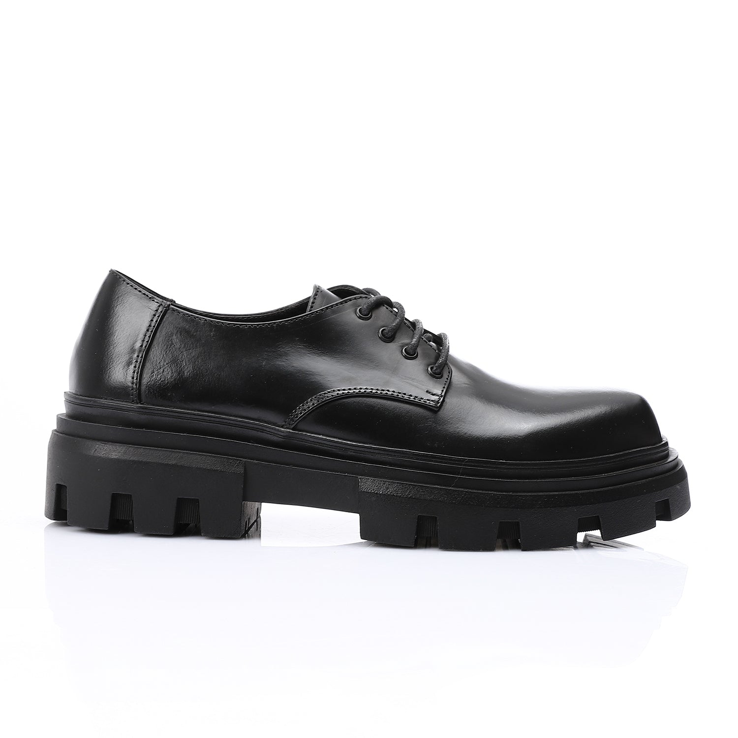 Menƒ??s chunky leather lace-up shoes - Black