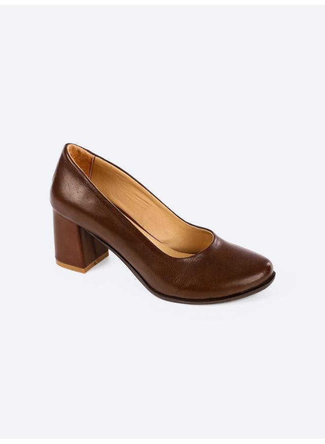 Comfort Block Heels ƒ?? Brown