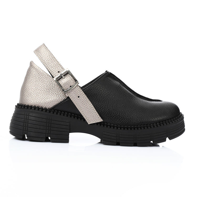 Two-Tone Comfort Loafers - Black & Silver