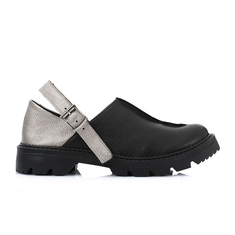 Two-Tone Comfort Loafers - Black & Silver