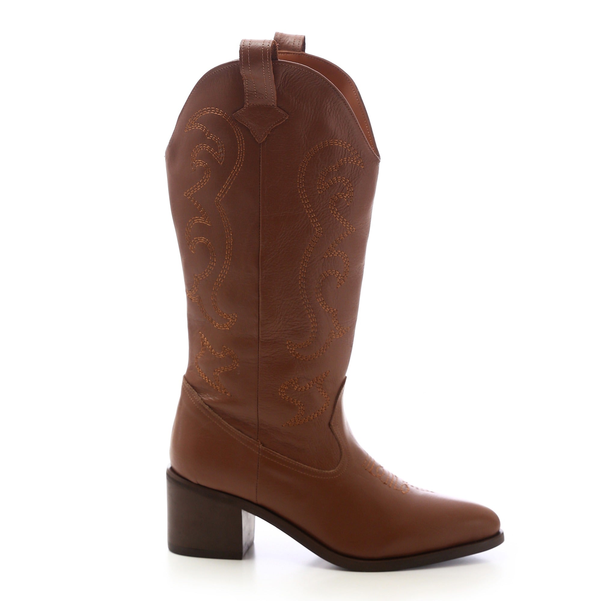 Western Leather Tall Boots ƒ?? Brown