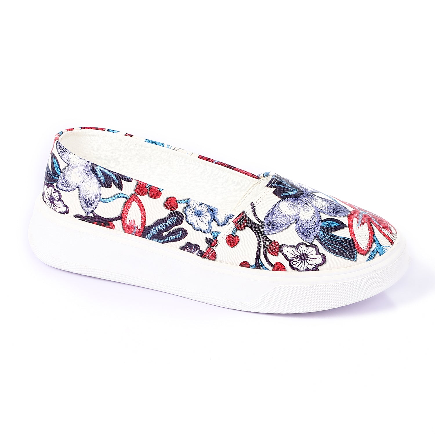 Floral Slip-On Platform Shoes ƒ?? Multicolor
