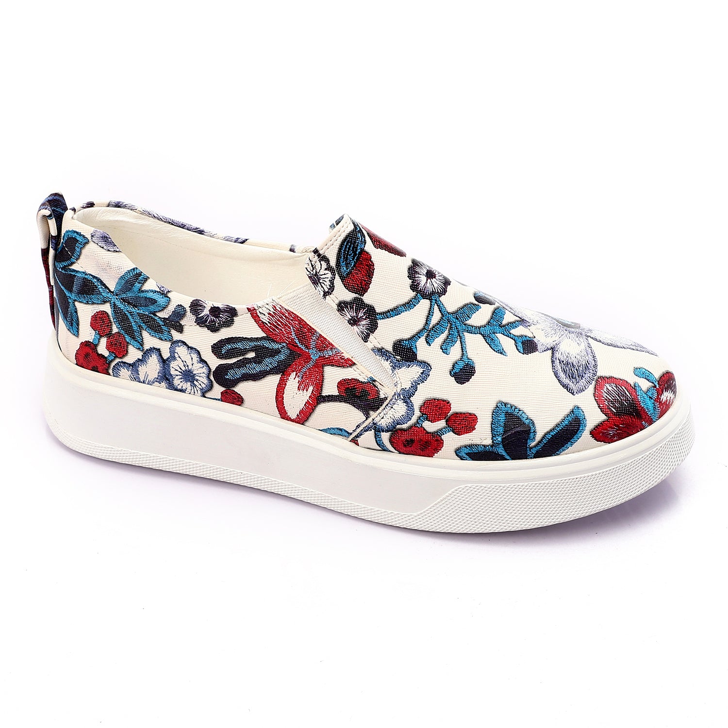 Floral Slip-On Platform Shoes ƒ?? Multicolor