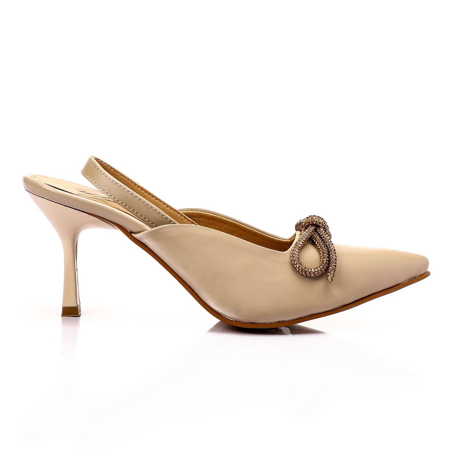 Suede Bow Slingback Heels ƒ?? Beige