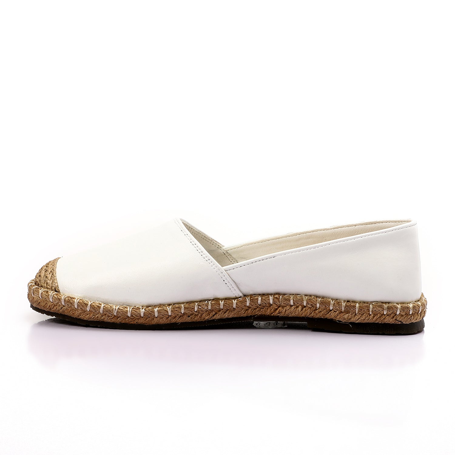 Leather Espadrille Flats ƒ?? White