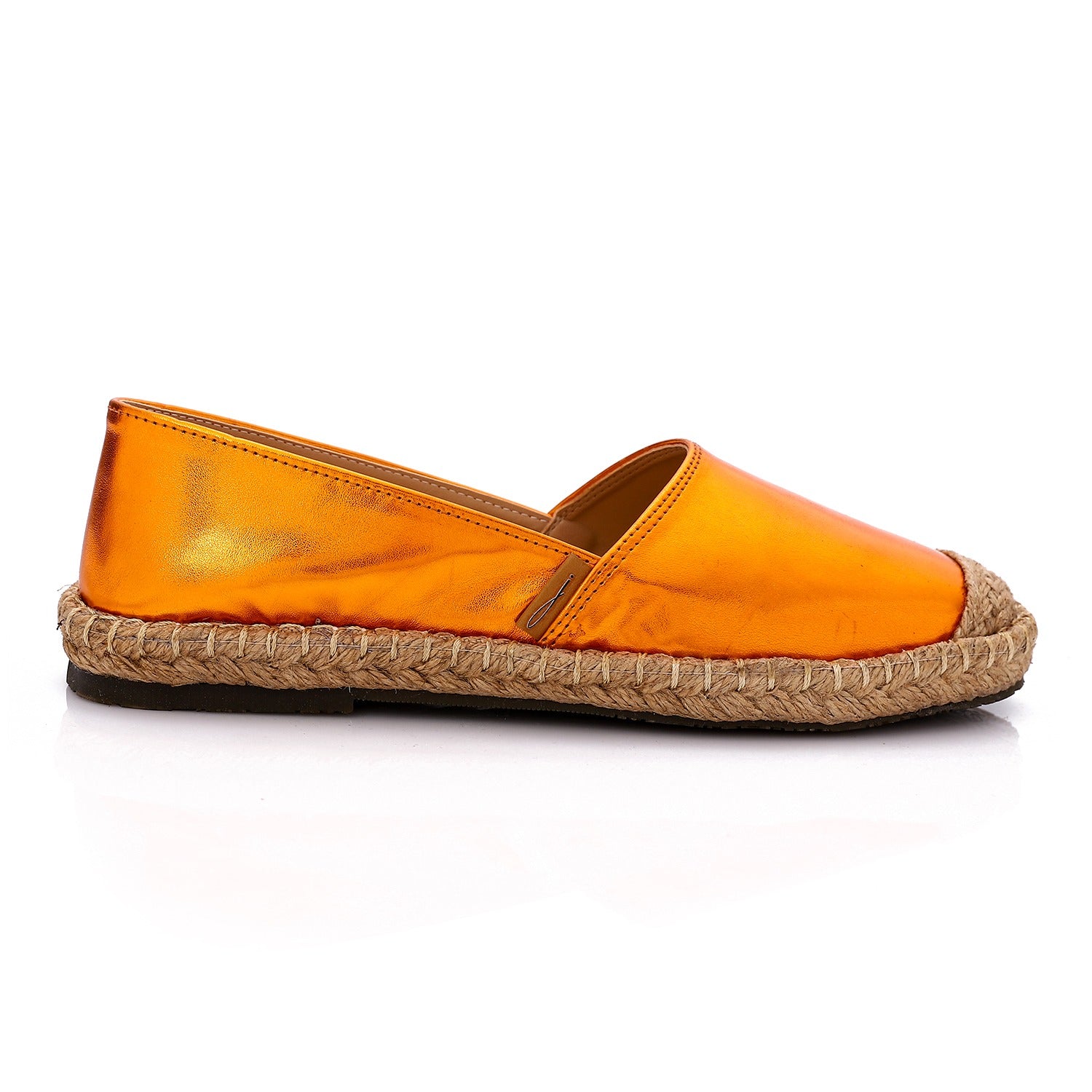Leather Espadrille Flats ƒ?? Orange