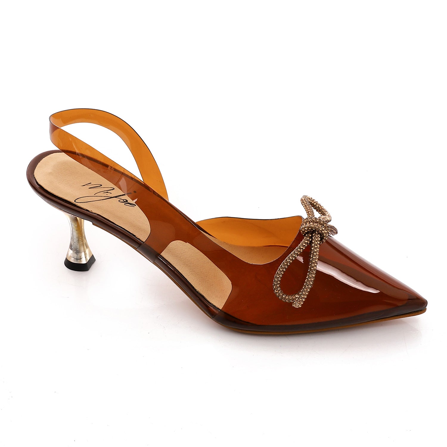 Transparent Bow Slingback Heels ƒ?? Amber