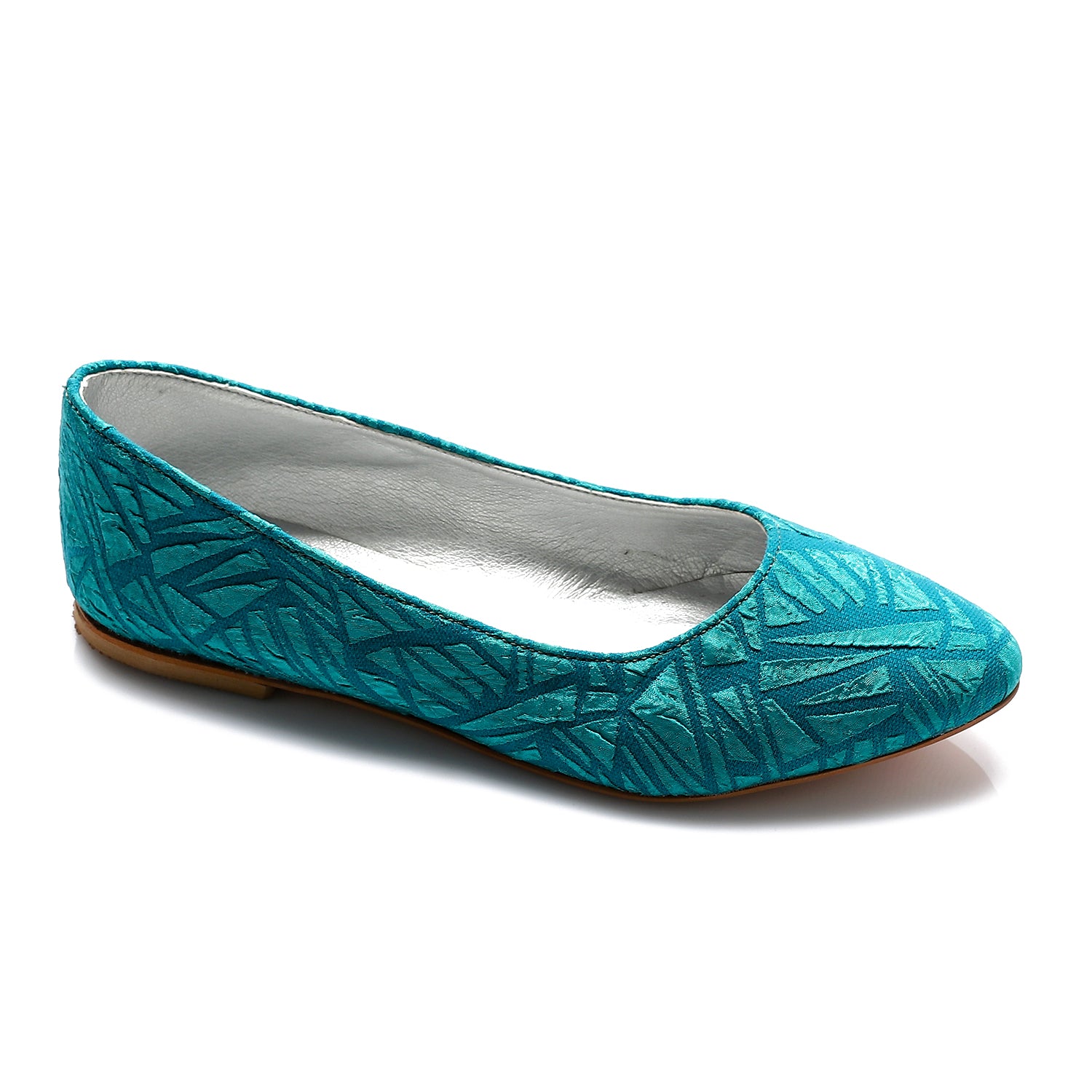 Patterned Pointed Flats ƒ?? Teal