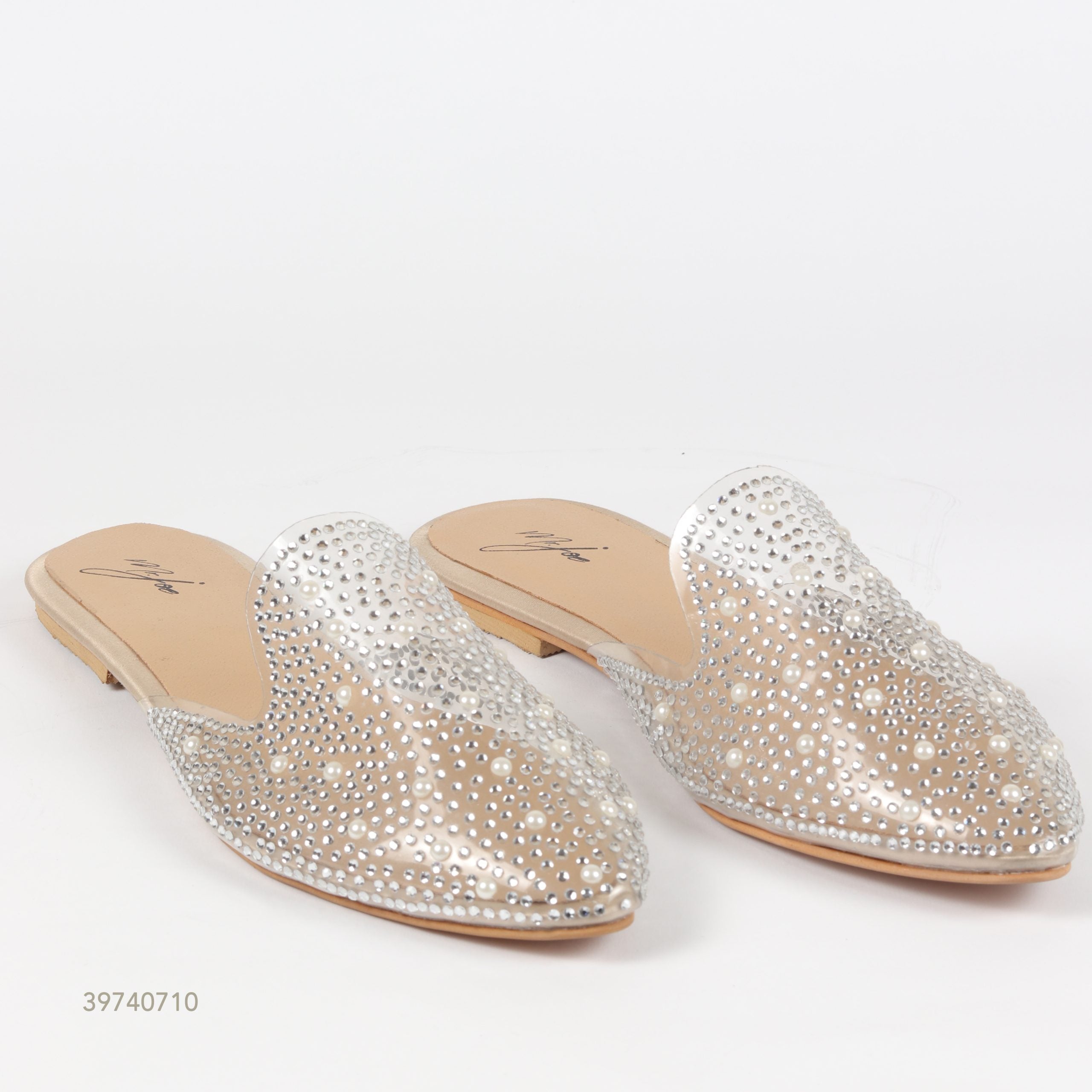 Crystal Embellished Mules ƒ?? Silver