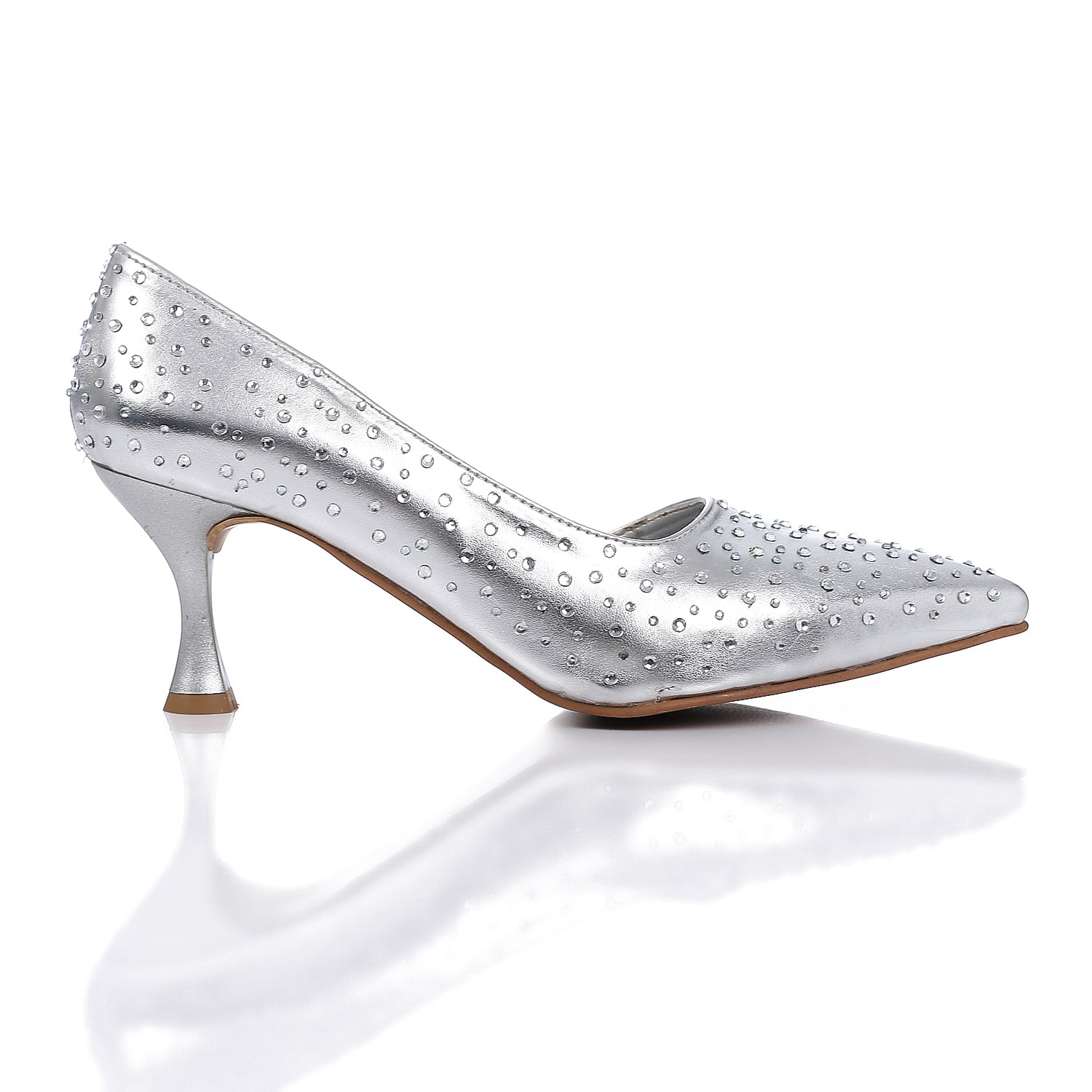 Rhinestone Pointed Heels ƒ?? Silver