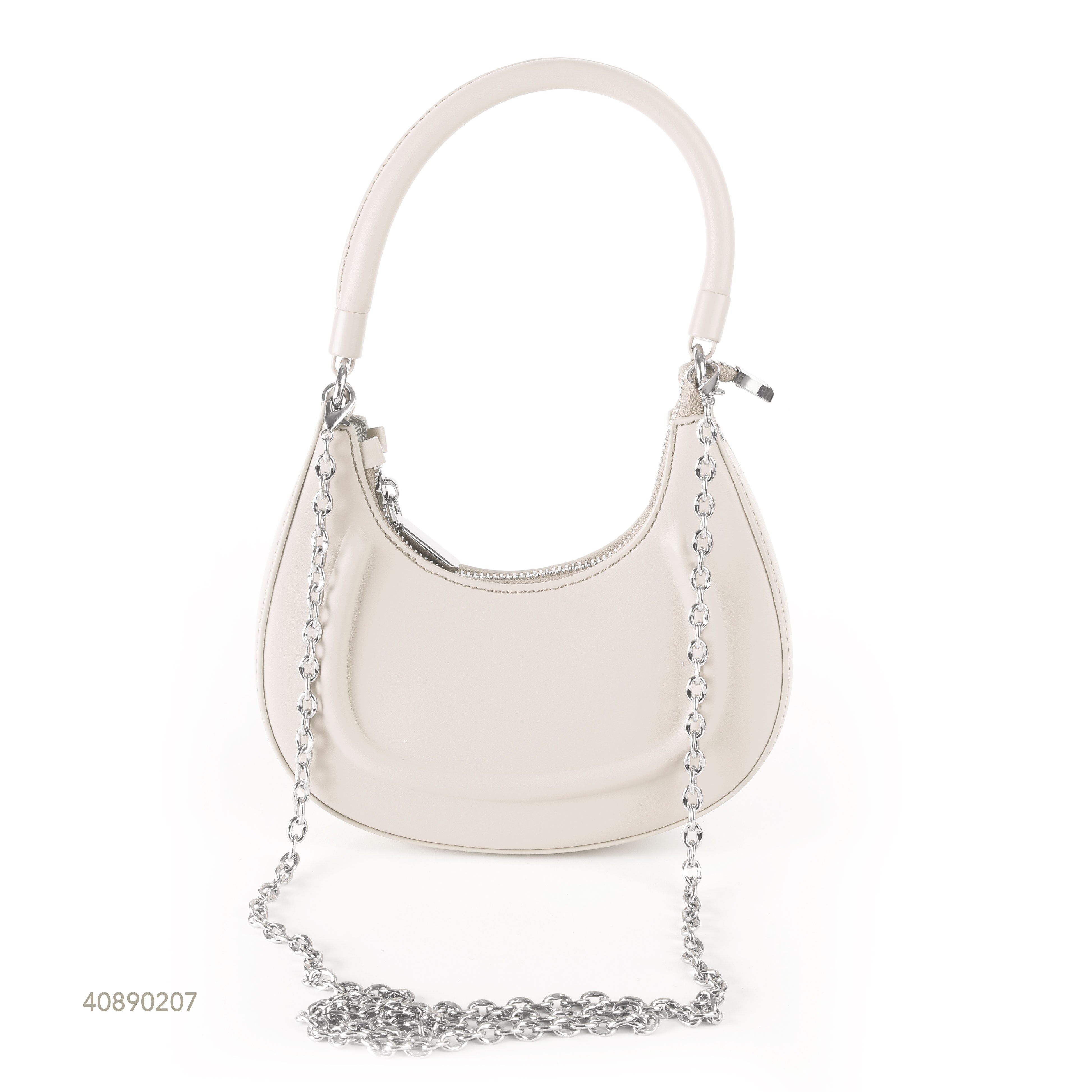 Pearl Chain Shoulder Bag White