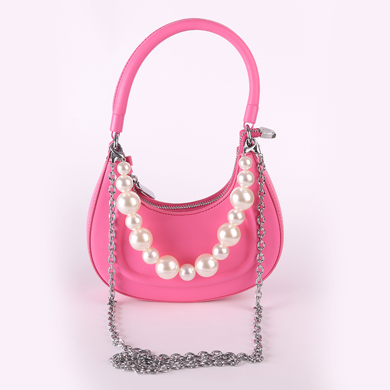 Pearl Chain Shoulder Bag – Pink