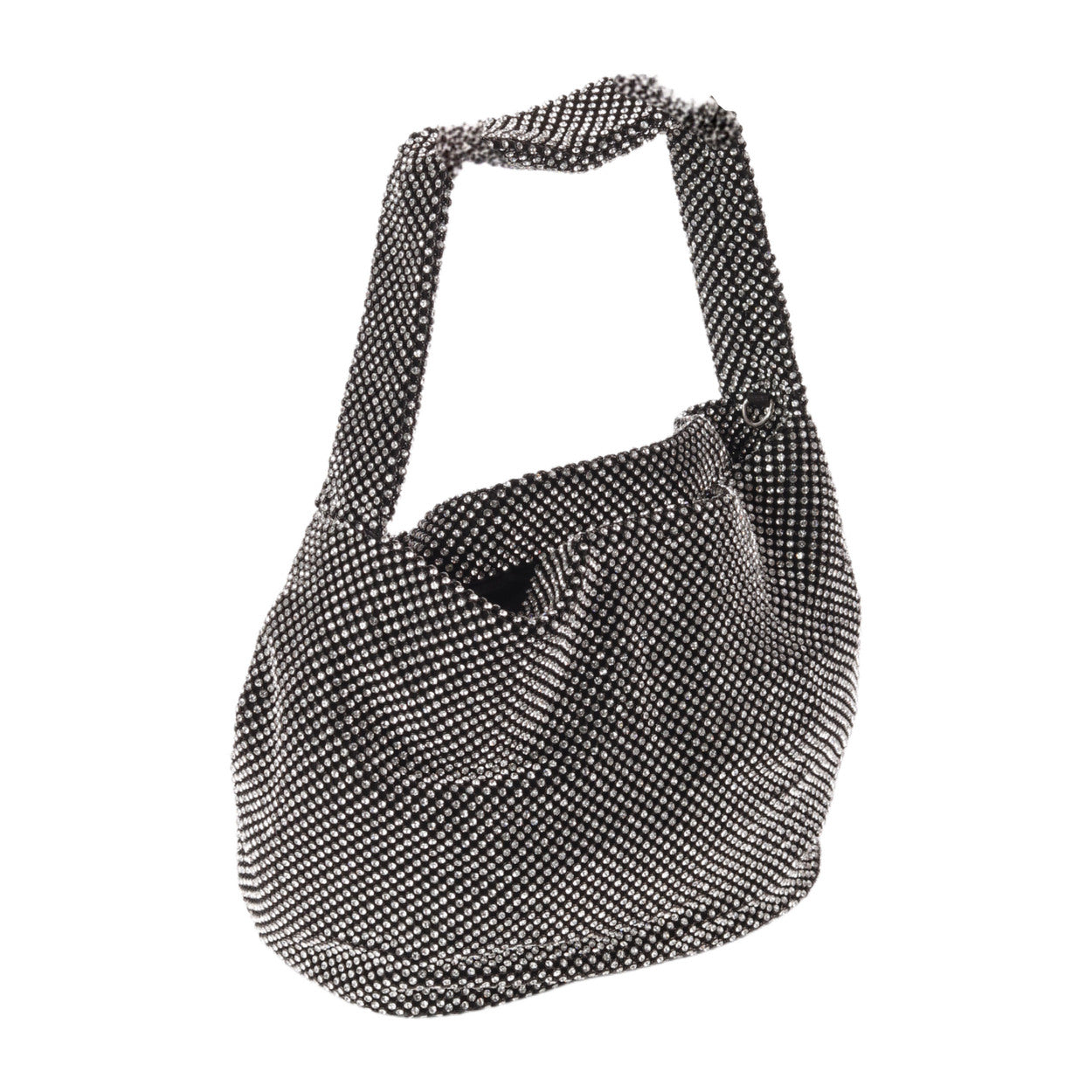 Rhinestone Shoulder Hobo Bag – Silver