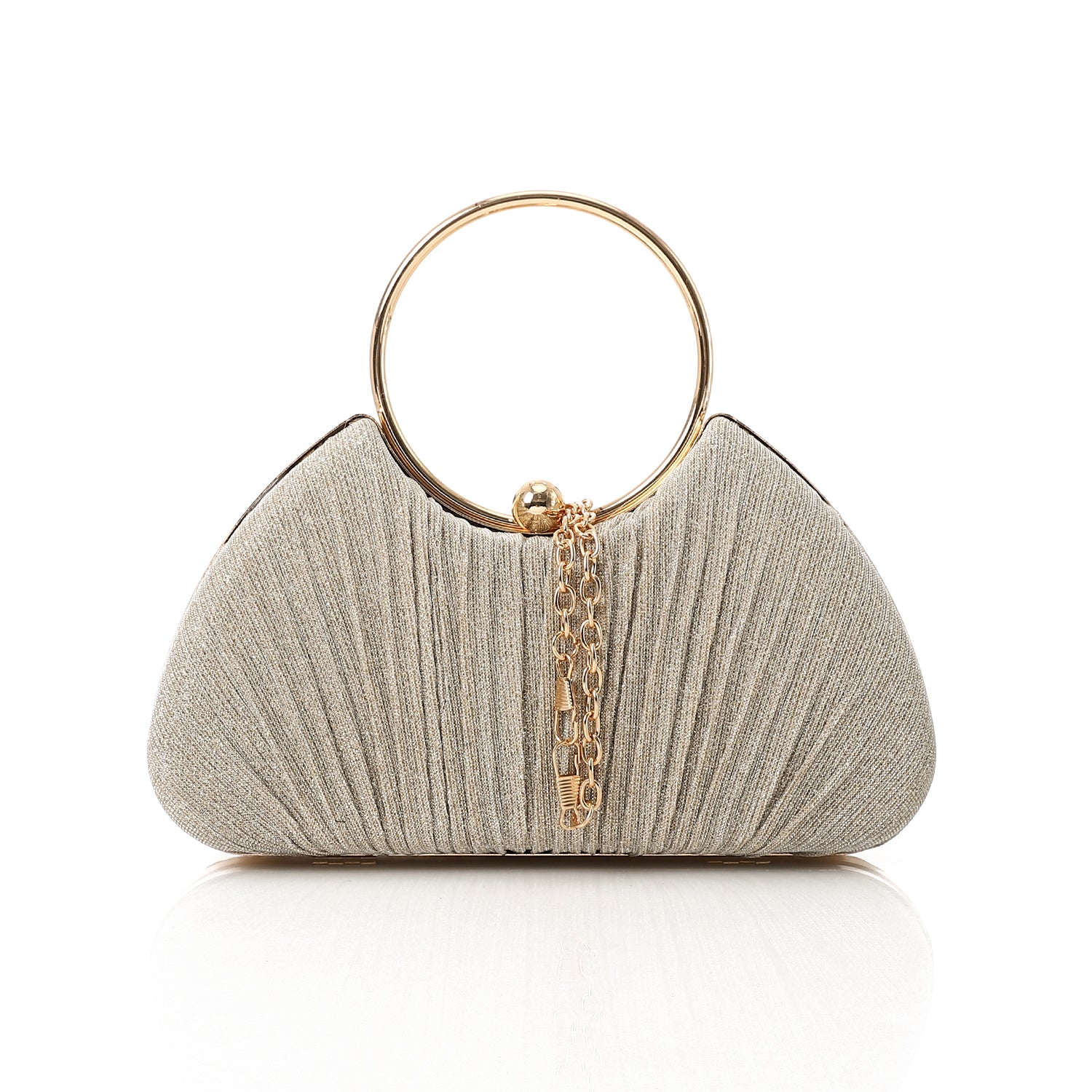 Synthetic Ring Handle Clutch Bag – Chamagain