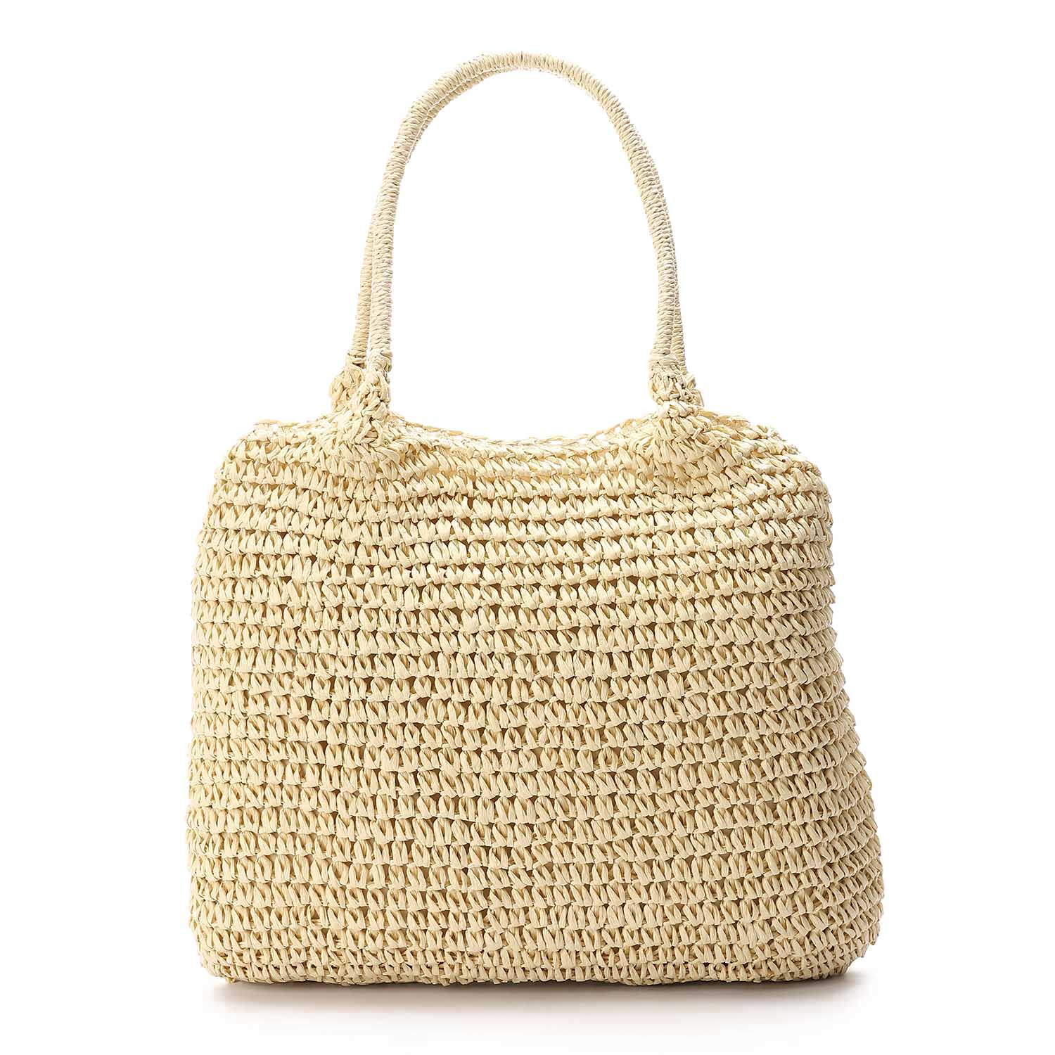 Handwoven Straw Tote Bag – Beige