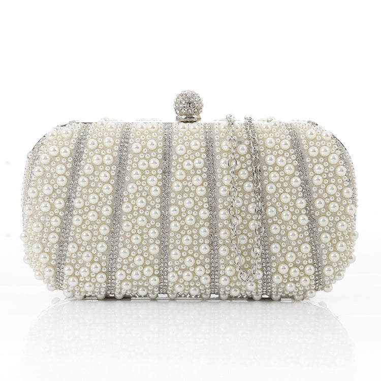 Pearl Embellished Evening Clutch ƒ?? Silver