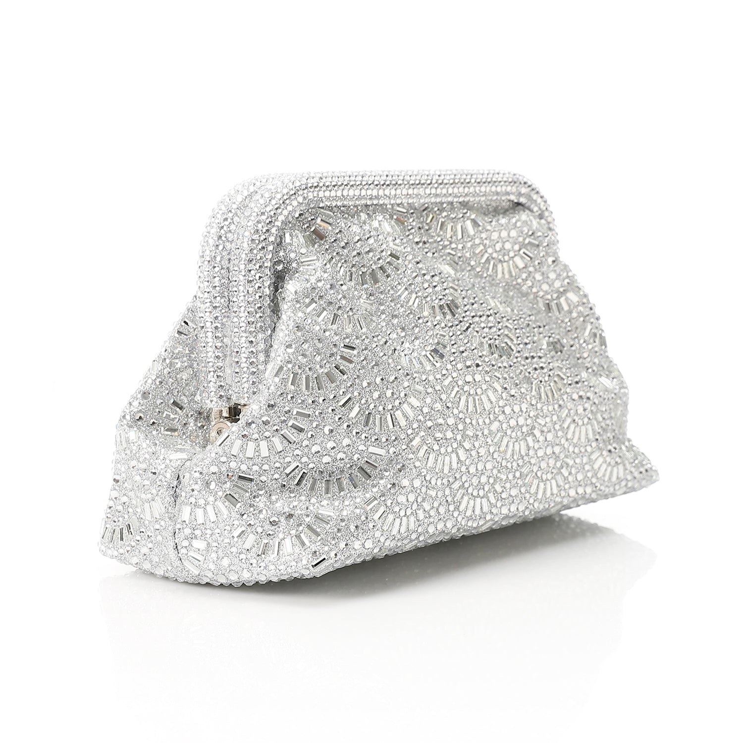 Rhinestone Soiree Clutch - Silver