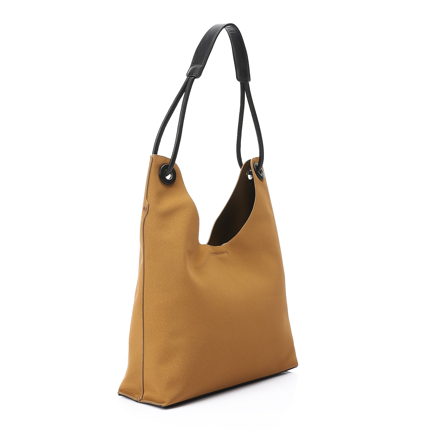 Hobo Shoulder Bag with Beaded Charm Cafe
