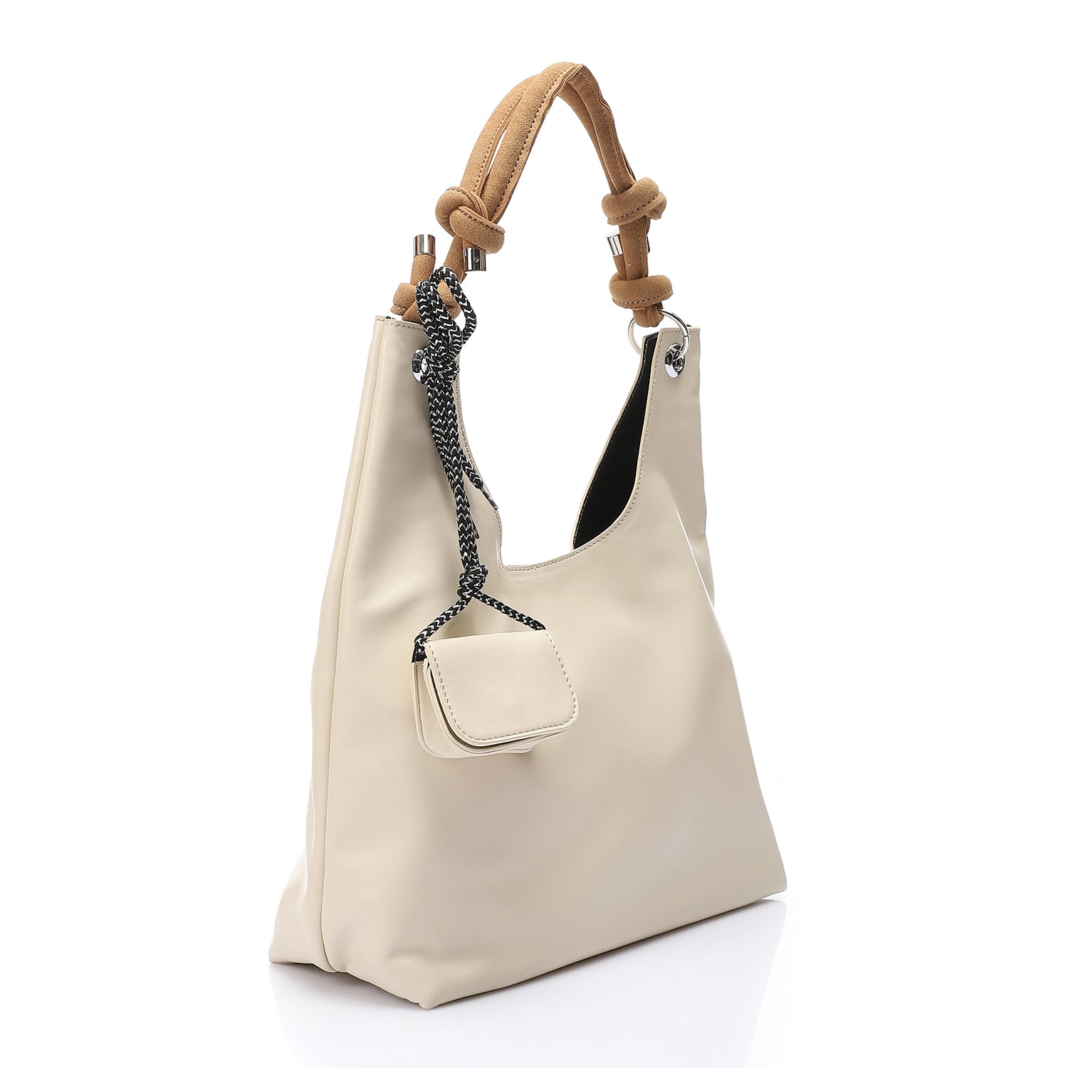 Tote Bag with Pouch Accessory Beige