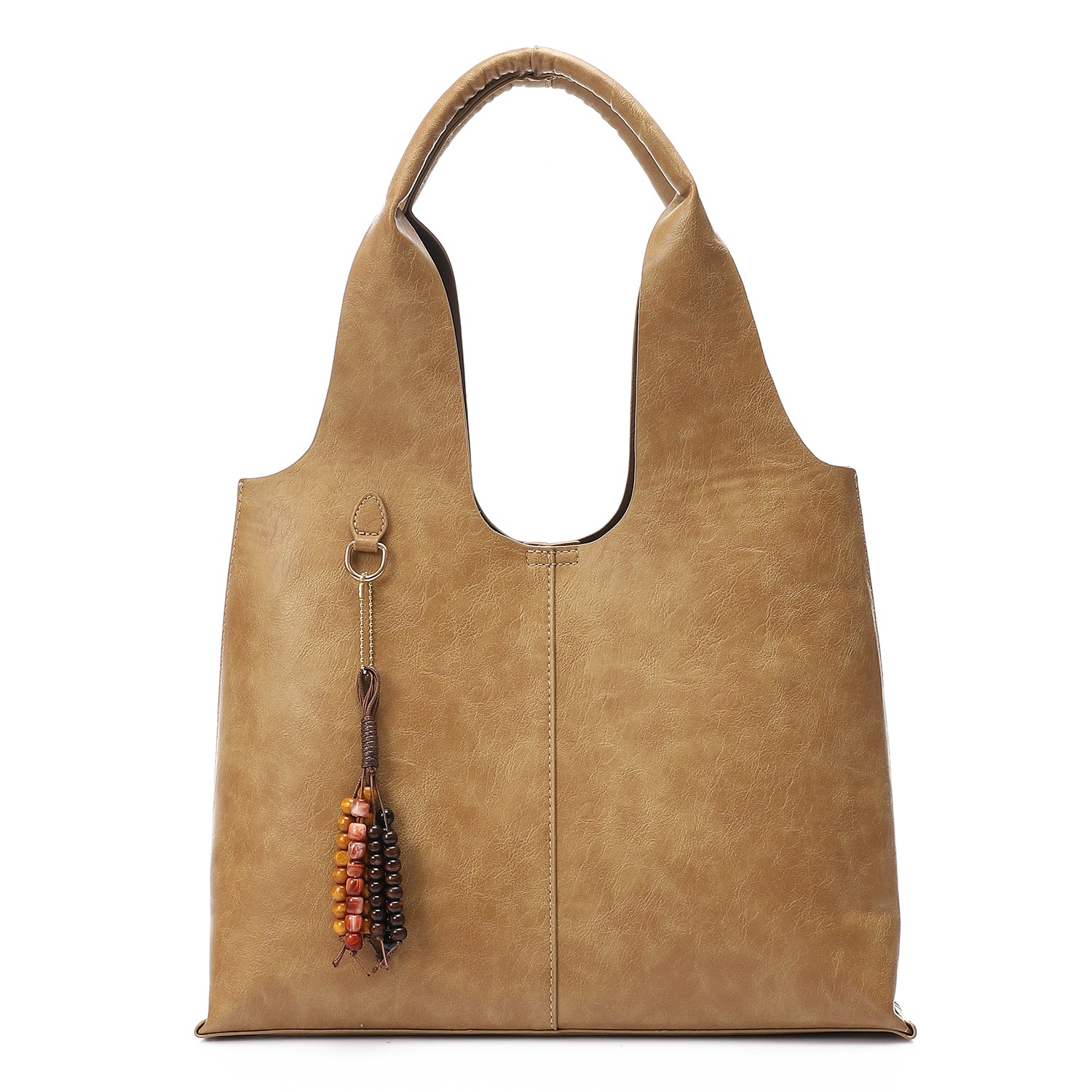 Tote Bag with Beaded Accessory β Cafe