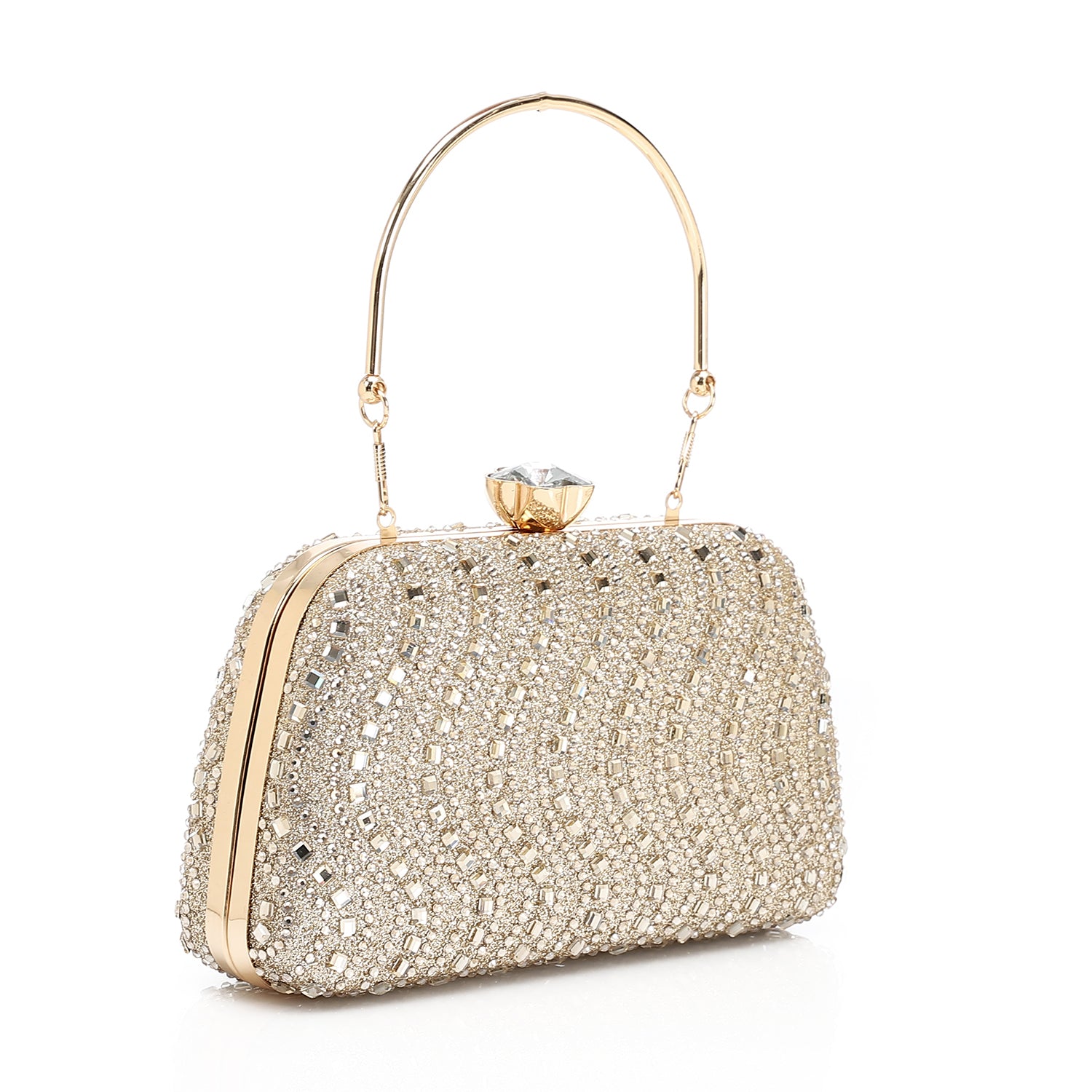 Crystal Top Handle Evening Clutch β Gold