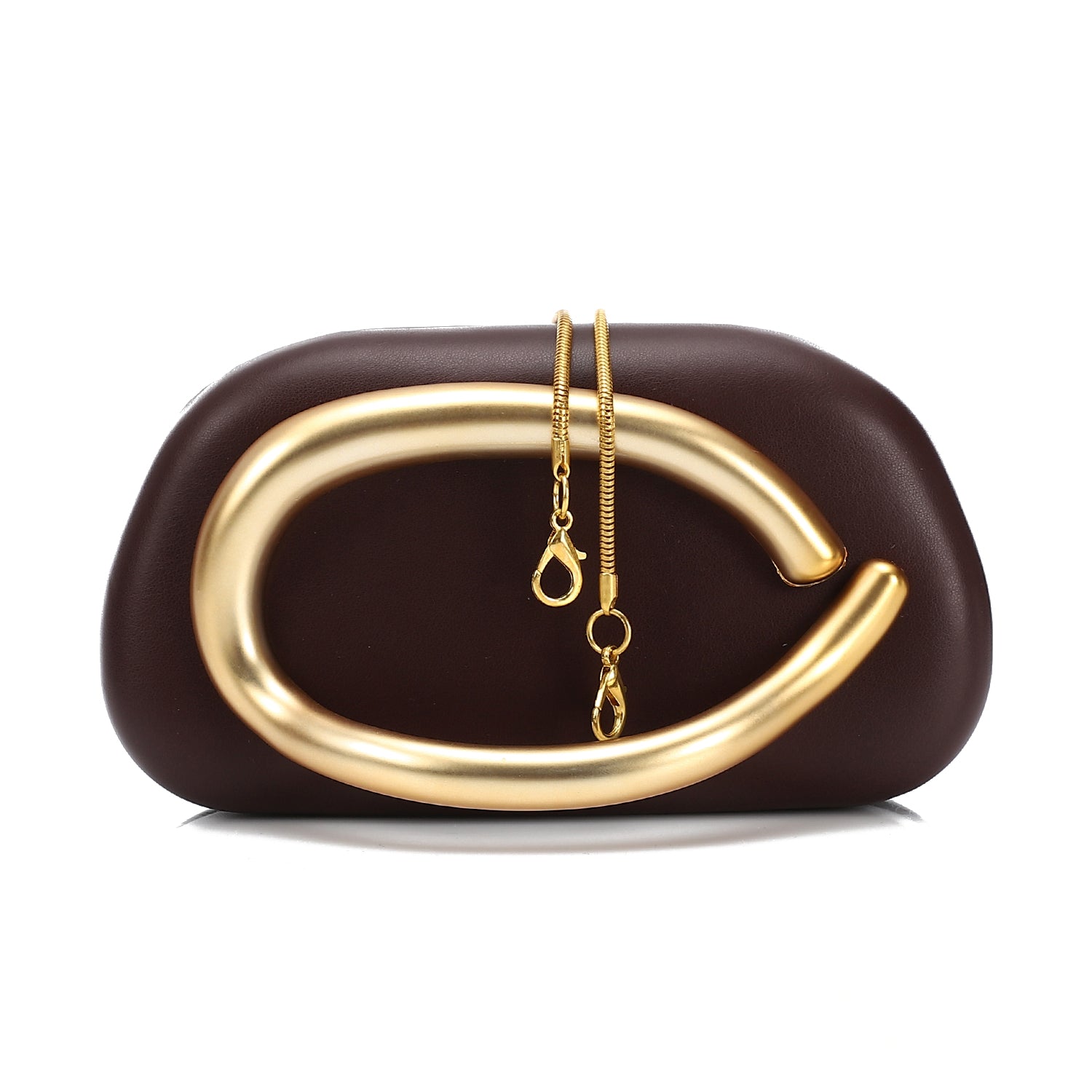 Statement Handle Clutch Brown