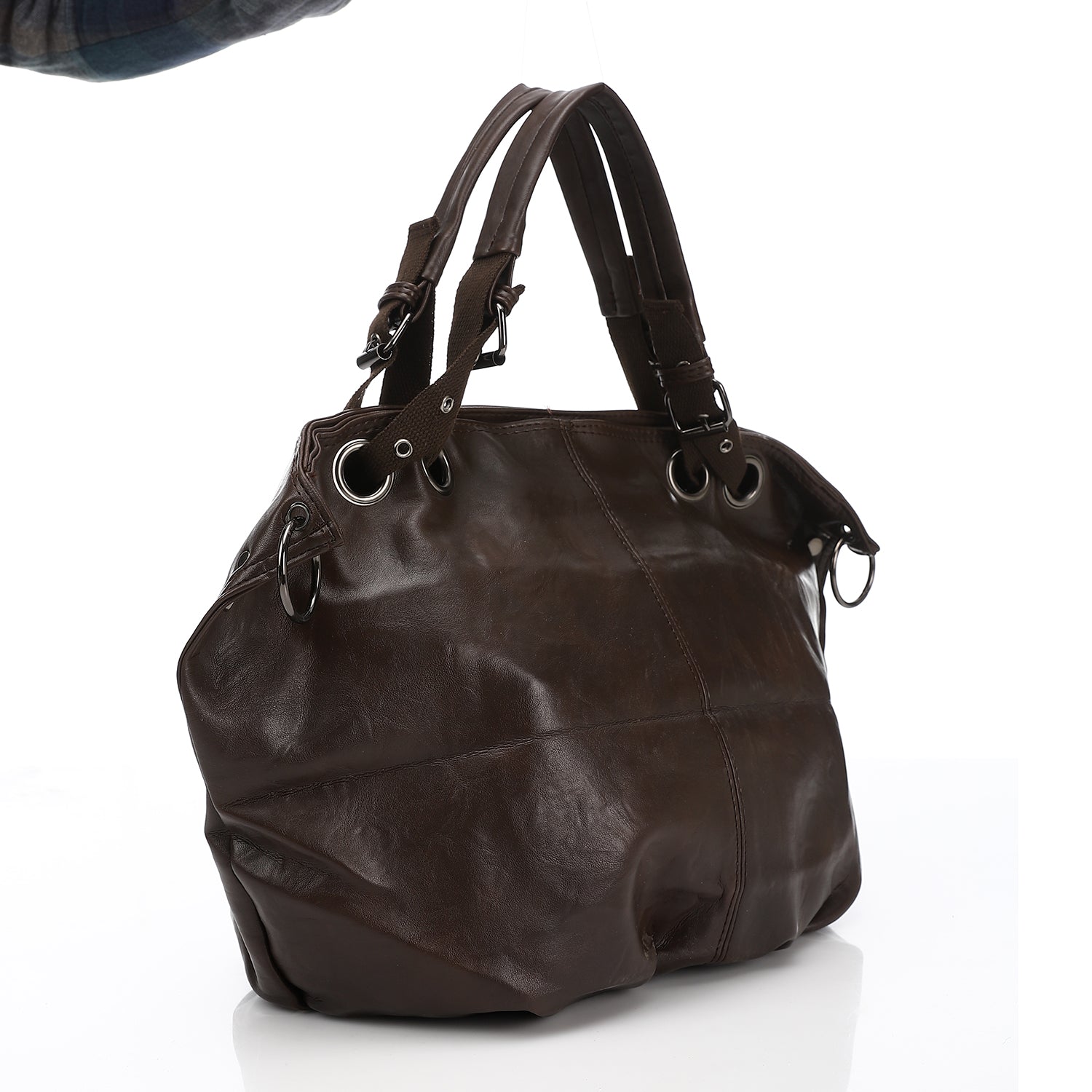 Oversized Faux Leather Multi-Functional Tote Bag CafΓ©