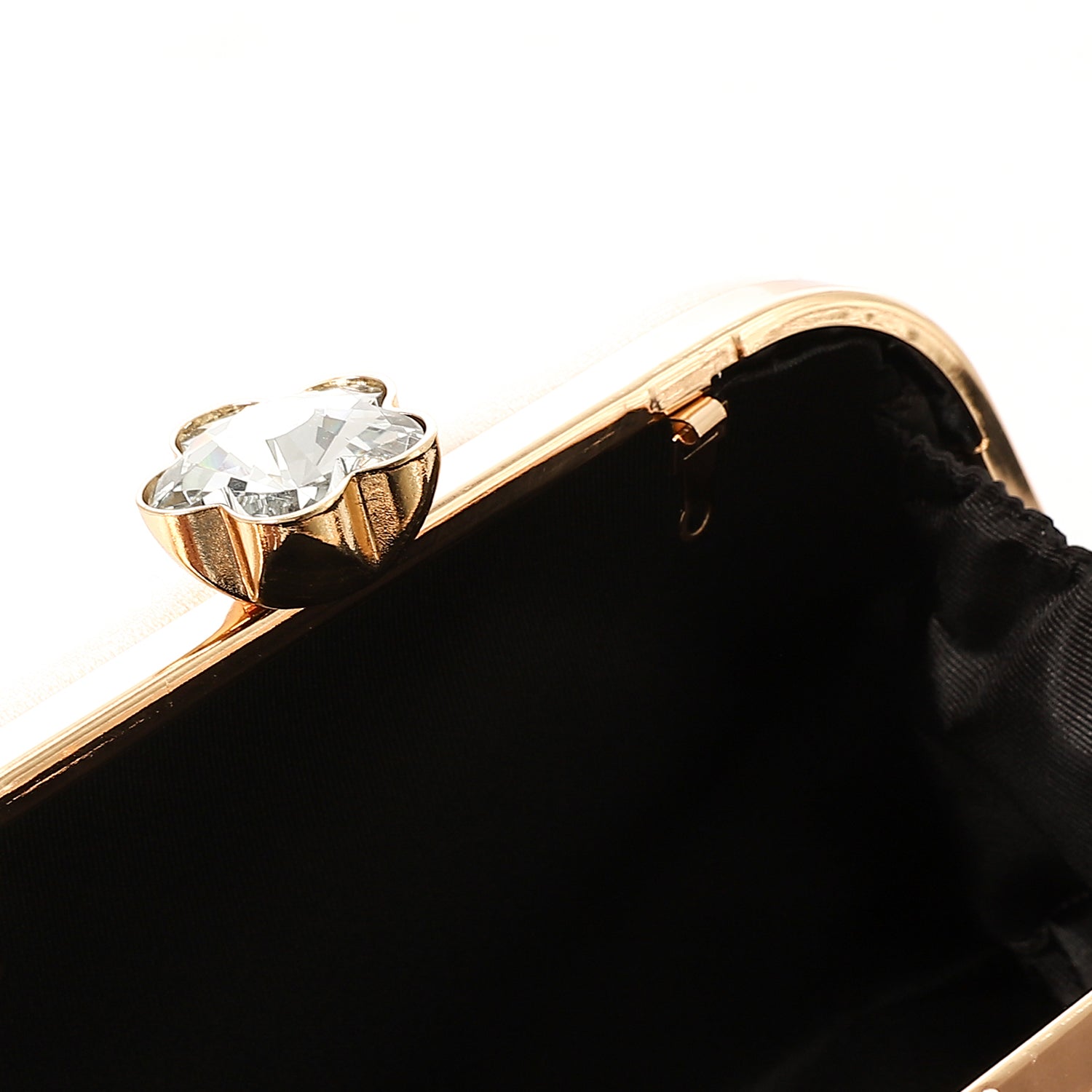 Velvet Evening Clutch with Crystal Floral Brooch Red
