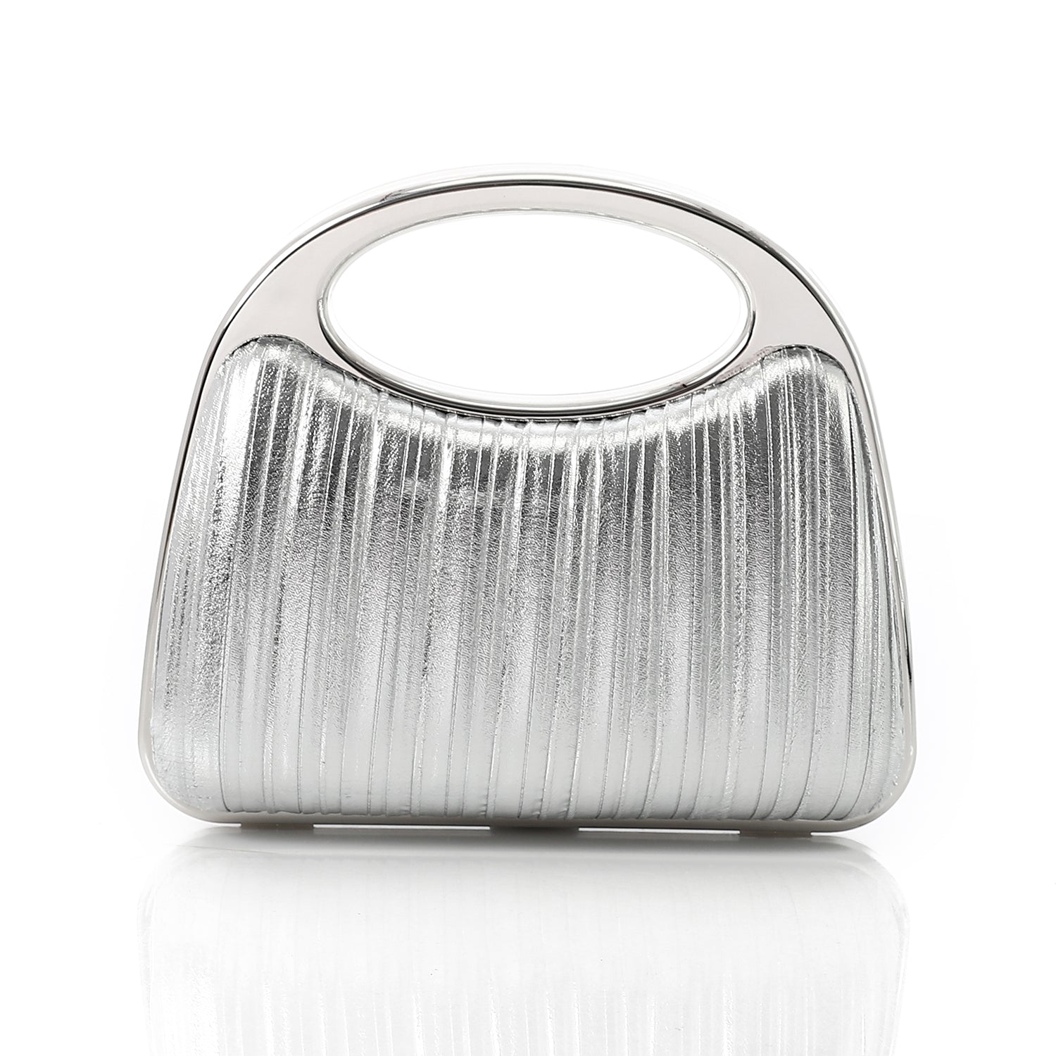 Crystal-Embellished Evening Handbag Silver