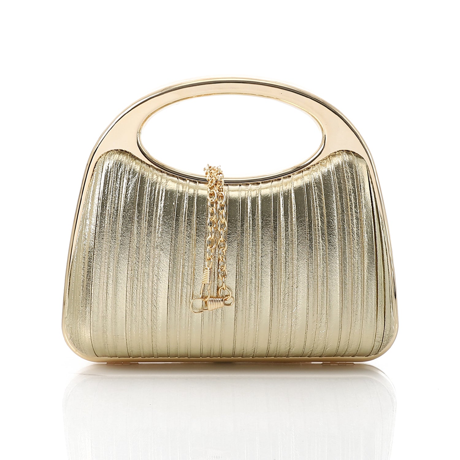 Crystal-Embellished Evening Handbag Gold