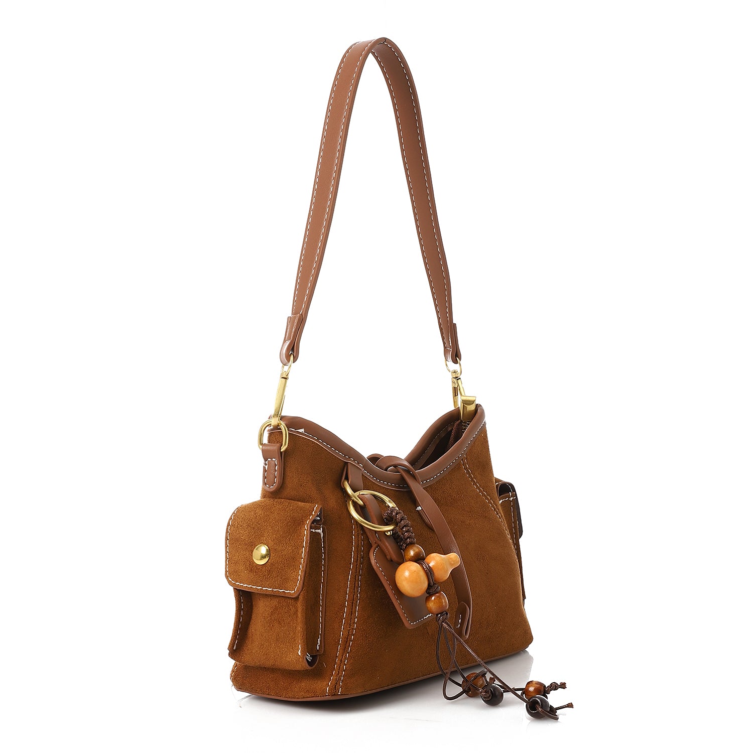 Vintage Retro Handbag with Adjustable Strap Camel