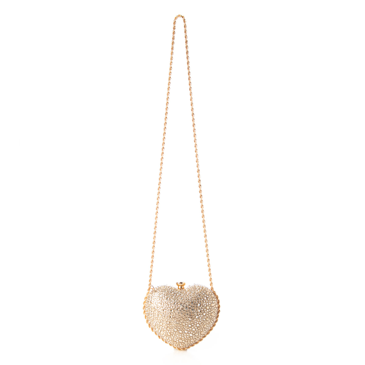 Crystal Heart Evening Clutch Gold