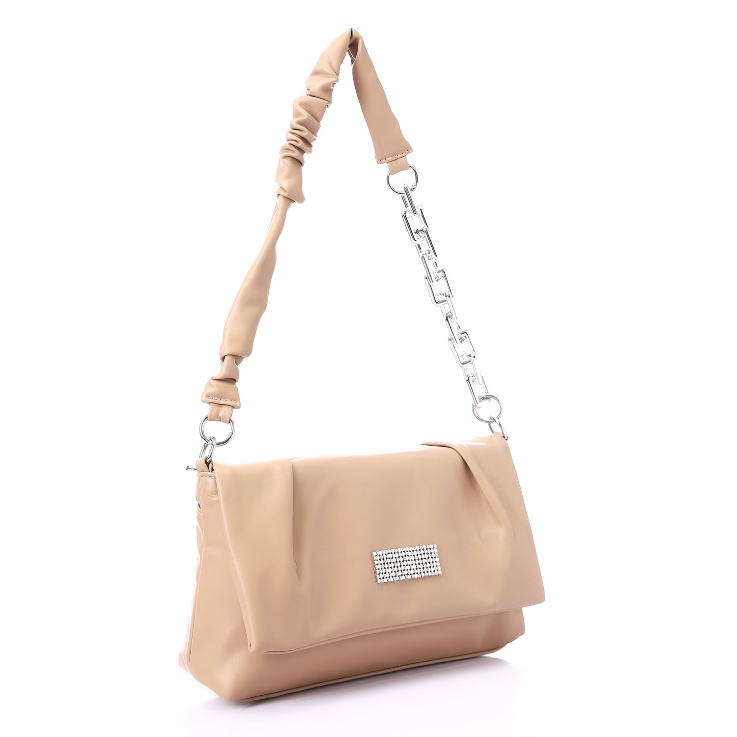 Chain Shoulder Bag - Beige