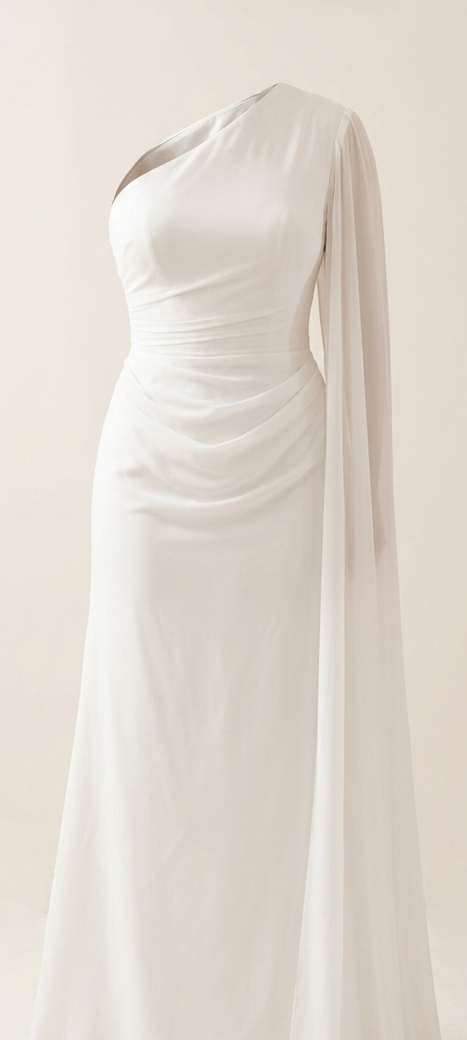 The Ethereal Ivory One-Shoulder Gown