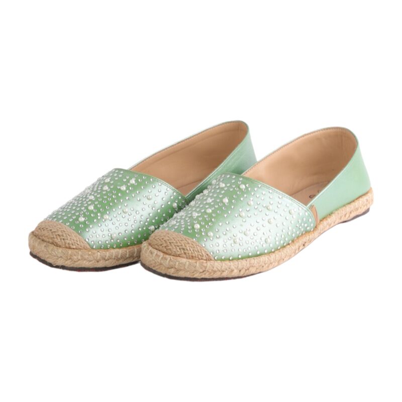 Glow Embellished Espadrilles ƒ?? Green