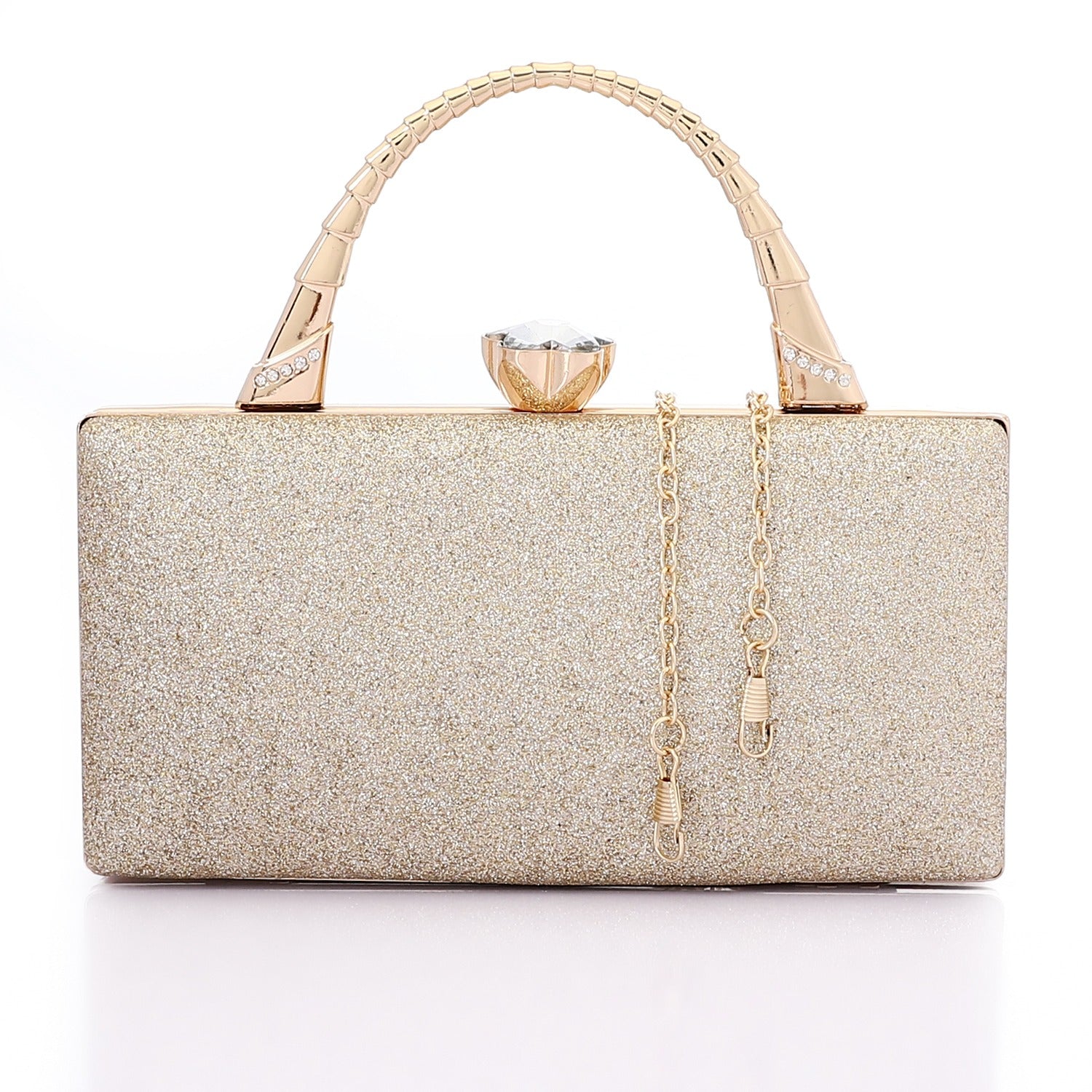 Box Diamond-Lock Clutch Bag ƒ?? Gold