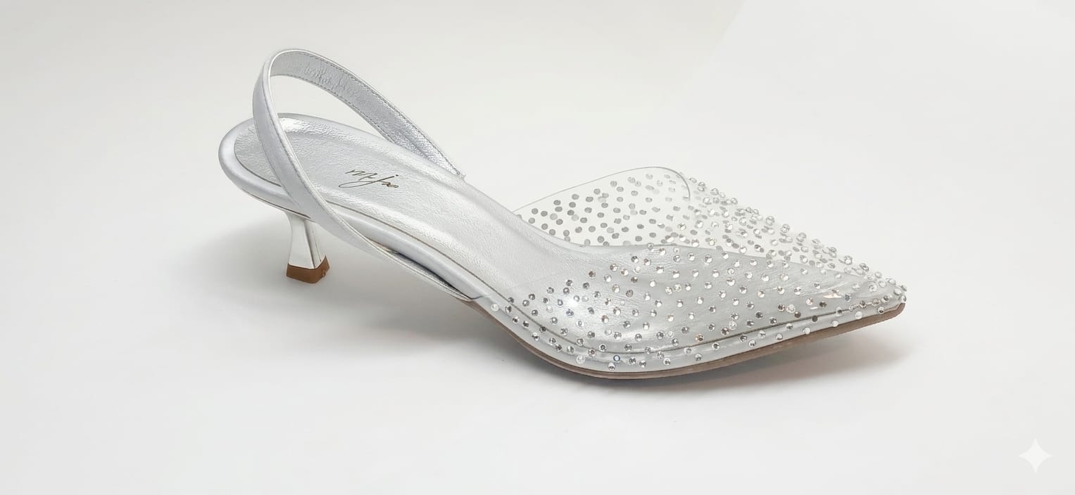 Crystal Bloom Flats Silver