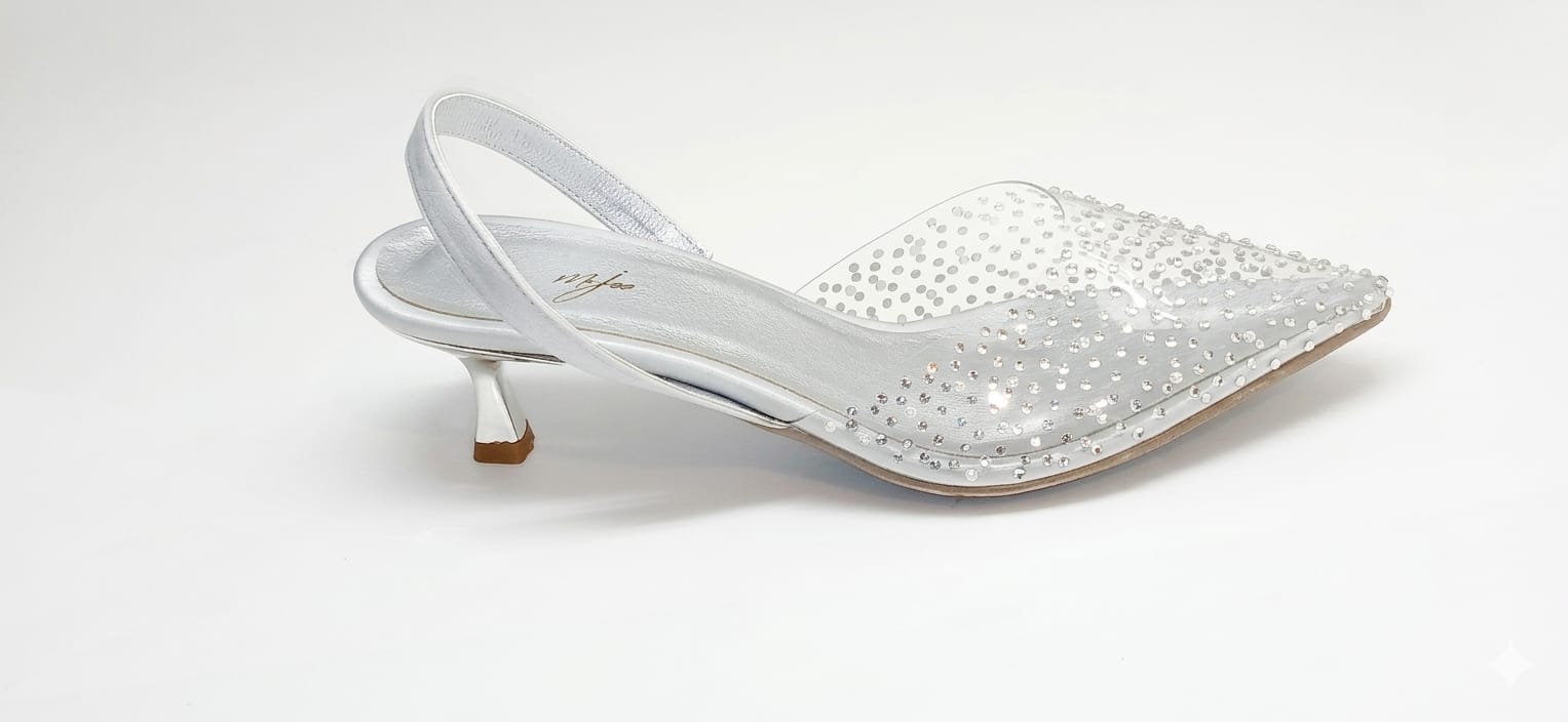 Crystal Bloom Flats Silver