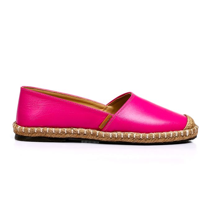 Leather Espadrille Flats ƒ?? Fuchsia